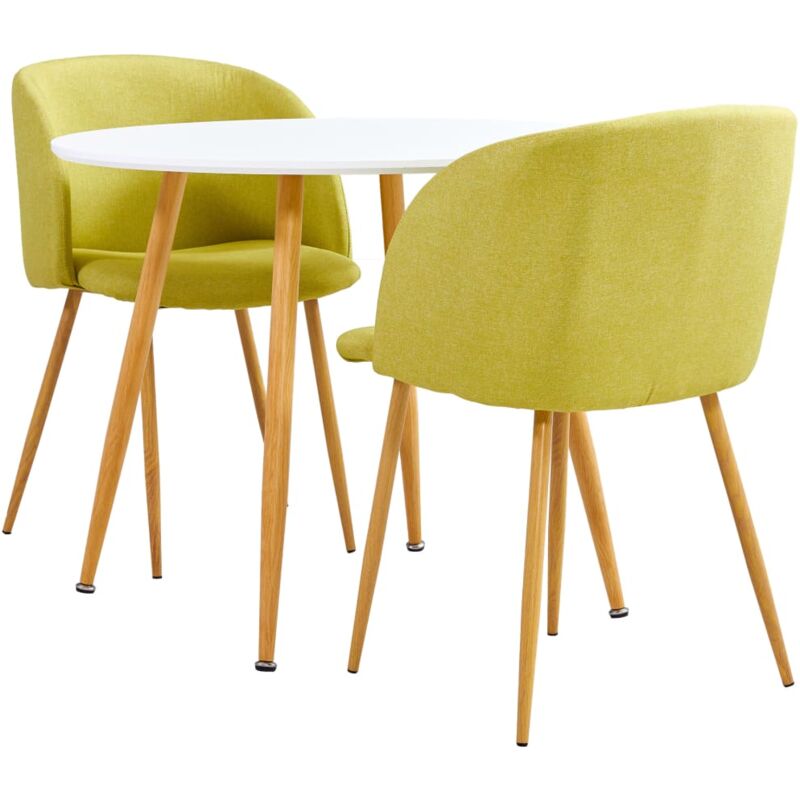 

Vidaxl - Juego de Comedor Tela 3 Piezas Verde - Verde