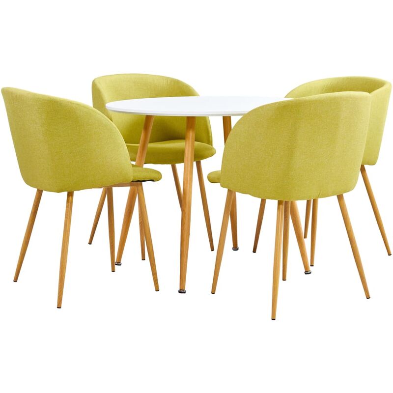 

Vidaxl - Juego de Comedor Tela 5 Piezas Verde - Verde