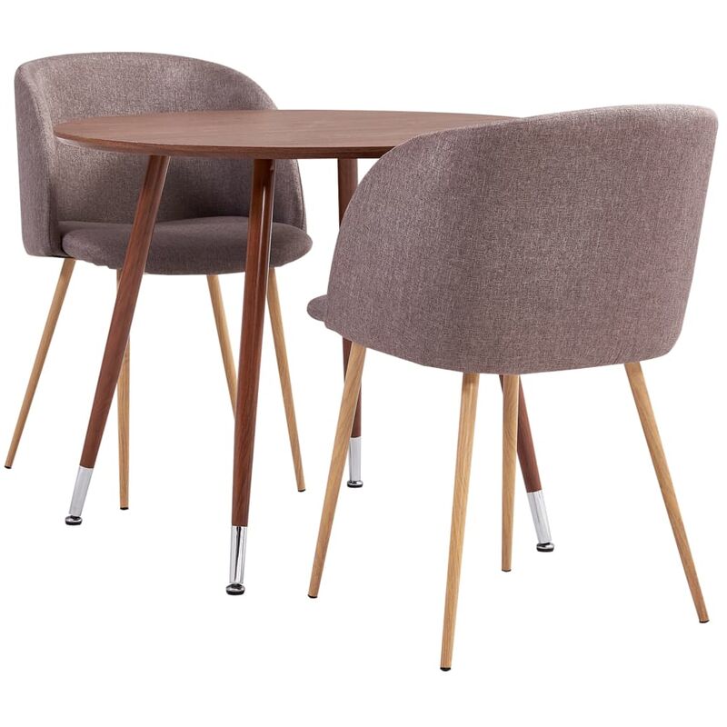 

Vidaxl - Juego de comedor 3 piezas tela marrón - Marrón