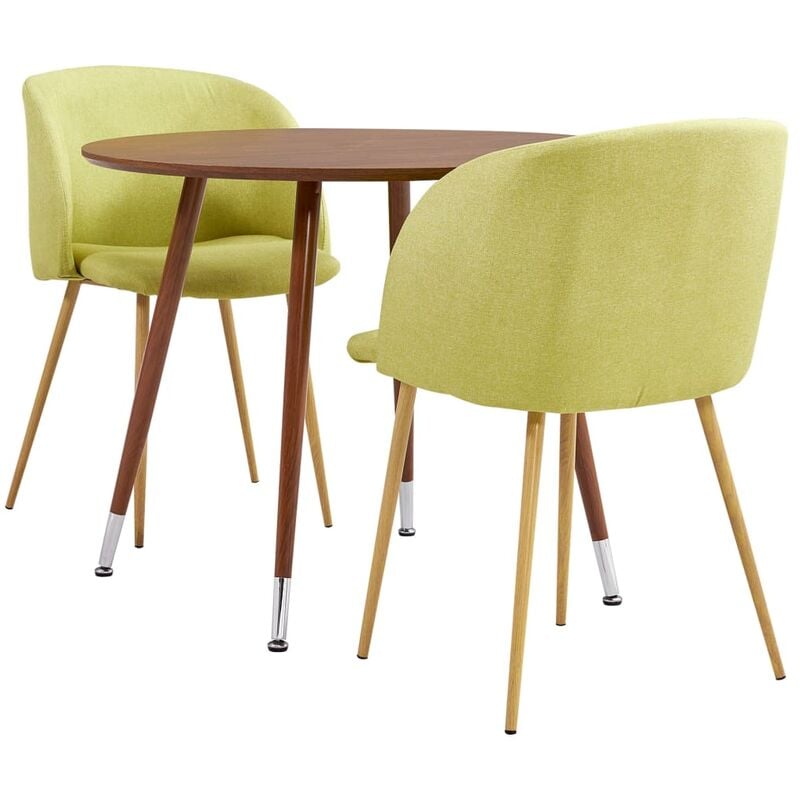 

Vidaxl - Juego de comedor 3 piezas tela verde - Verde