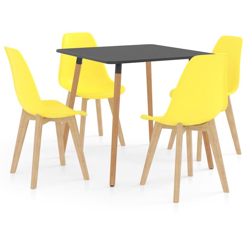 

vidaXL Juego de Comedor 5 Piezas Amarillo Modelo 3 - Amarillo