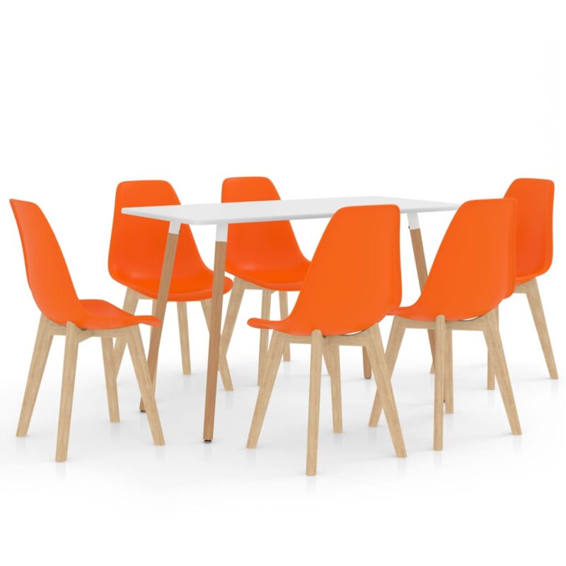 

Vidaxl - Juego de Comedor 7 Piezas Naranja Modelo 1 - Naranja