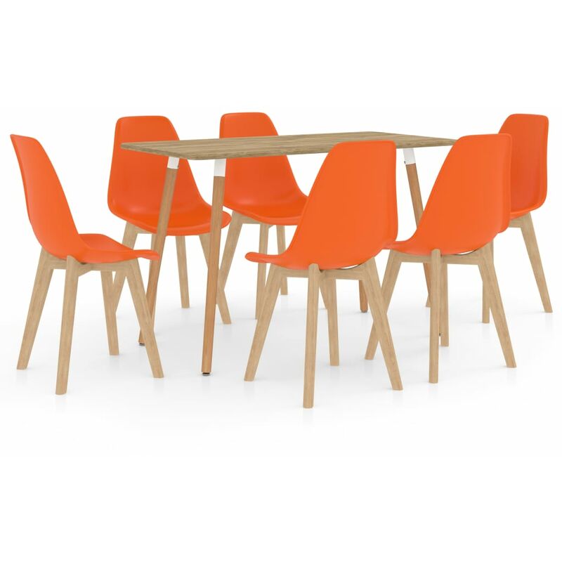 

Vidaxl - Juego de Comedor 7 Piezas Naranja Modelo 4 - Naranja