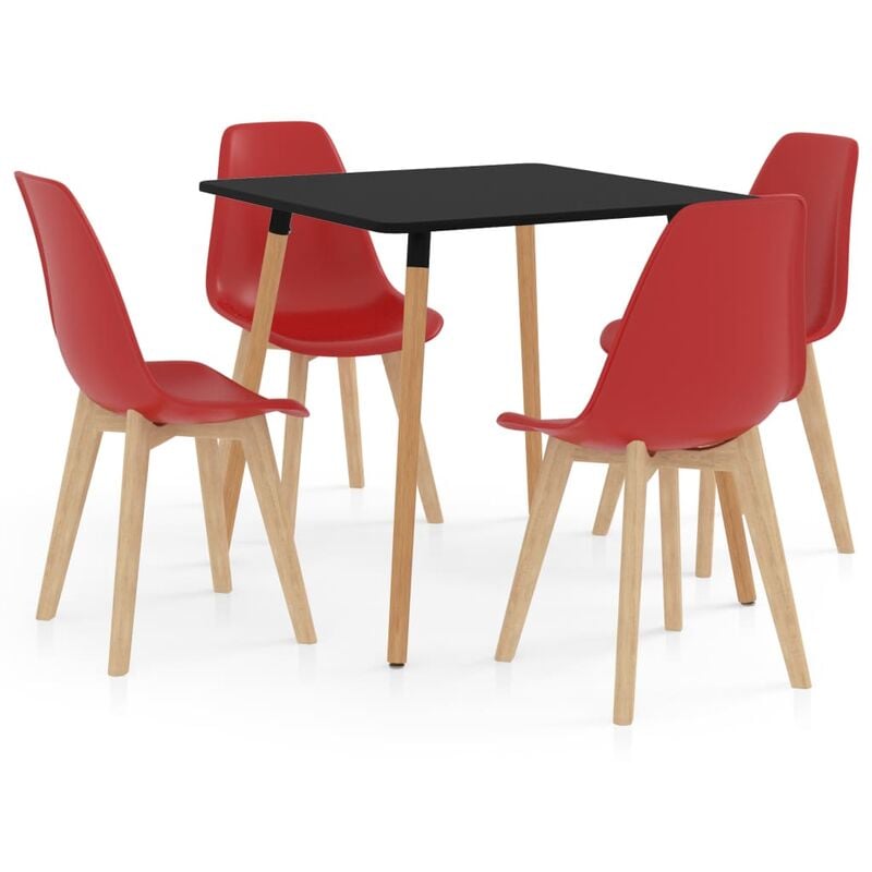 

vidaXL Juego de Comedor 5 Piezas Rojo Modelo 2 - Rojo