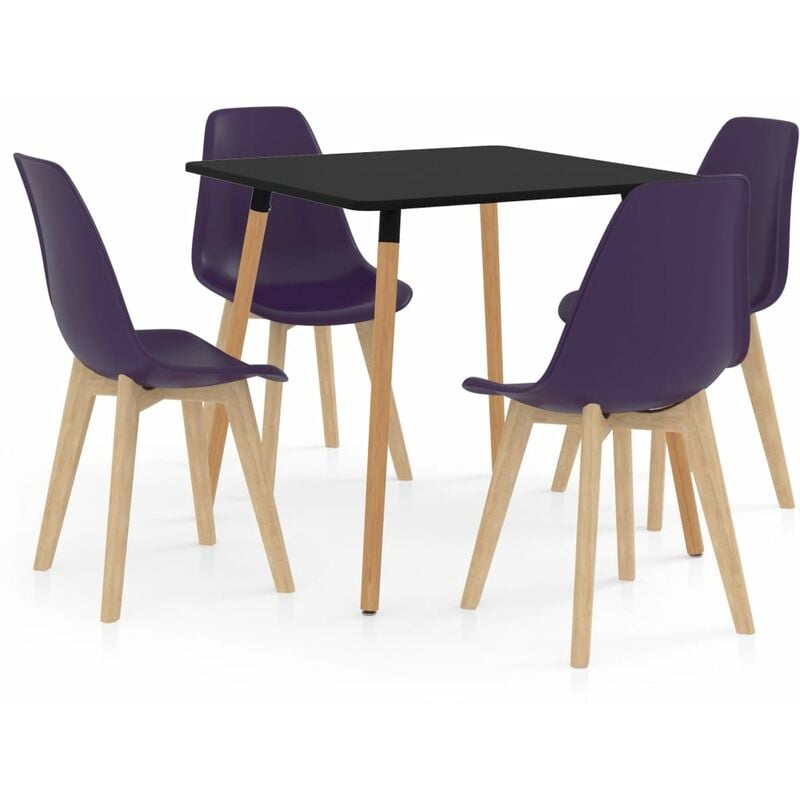 

vidaXL Juego de Comedor 5 Piezas Morado Oscuro Modelo 2 - Púrpura