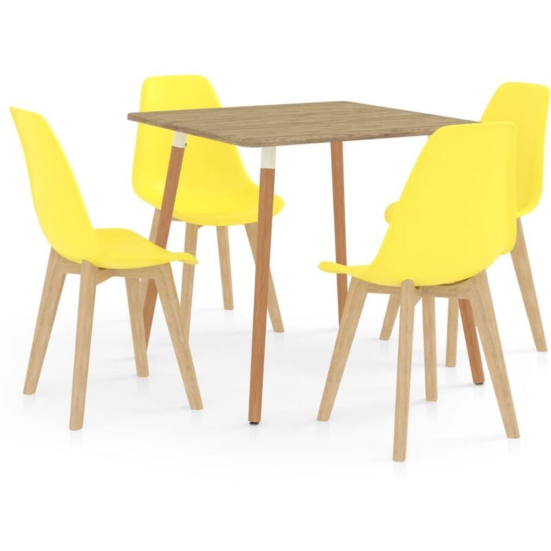 

vidaXL Juego de Comedor 5 Piezas Amarillo Modelo 4 - Amarillo