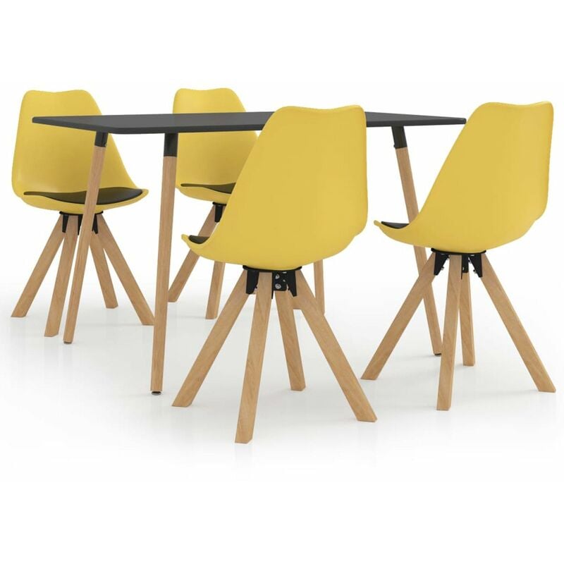 

Happyshopping - Juego de comedor 5 piezas amarillo y negro