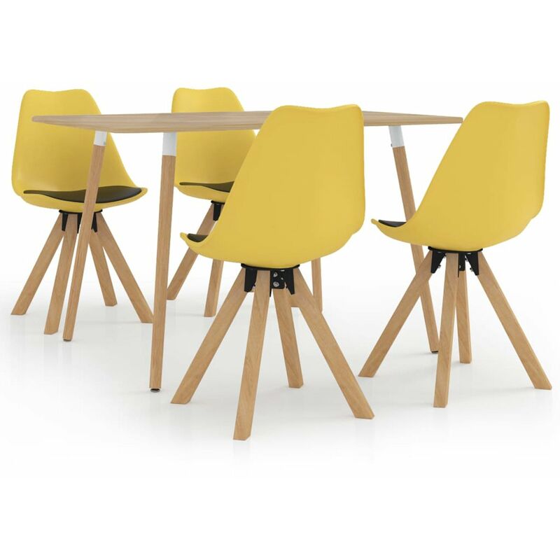 

Happyshopping - Juego de comedor 5 piezas amarillo y negro