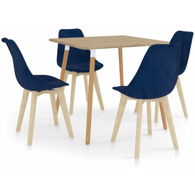 

BHD - Juego de comedor 5 piezas azul