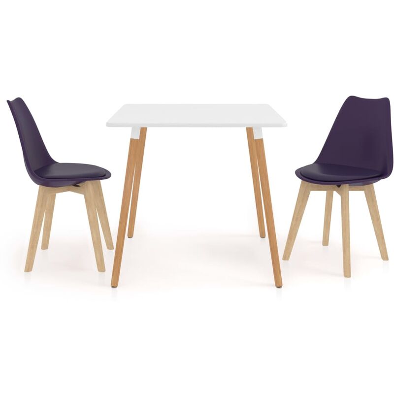 

vidaXL Juego de Comedor 3 Piezas Morado Oscuro Modelo 1 - Púrpura