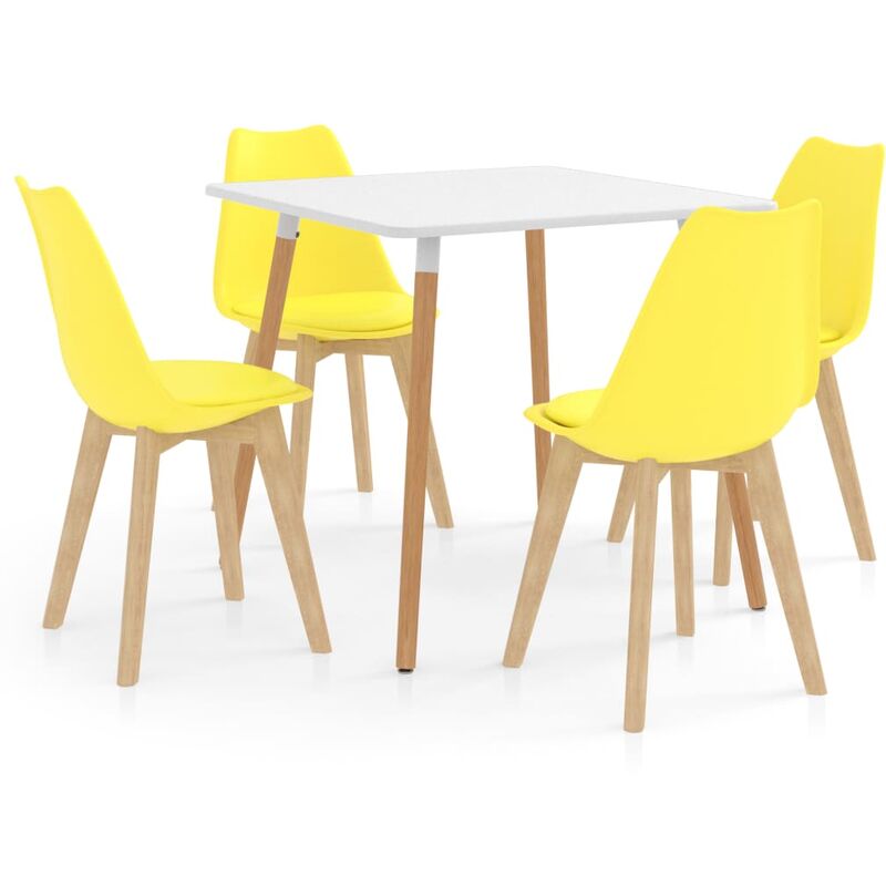 

vidaXL Juego de Comedor 5 Piezas Amarillo Modelo 1 - Amarillo