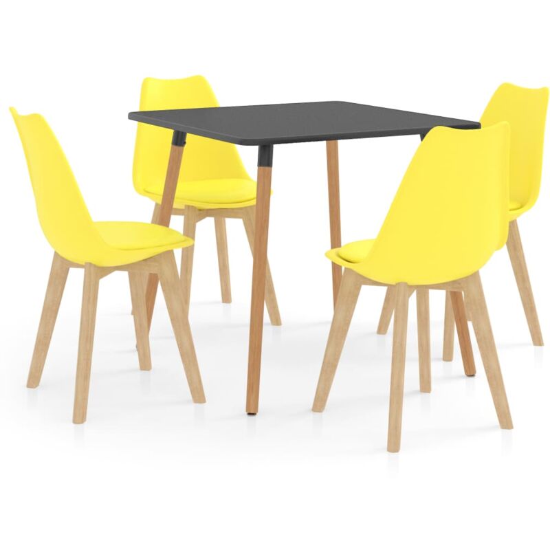 

vidaXL Juego de Comedor 5 Piezas Amarillo Modelo 3 - Amarillo