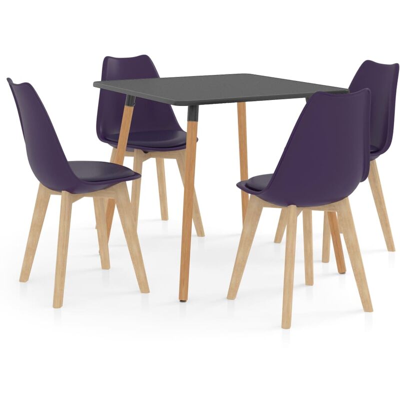 

vidaXL Juego de Comedor 5 Piezas Morado Oscuro Modelo 3 - Púrpura