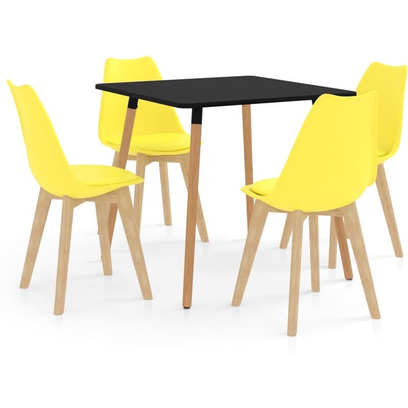 

vidaXL Juego de Comedor 5 Piezas Amarillo Modelo 2 - Amarillo