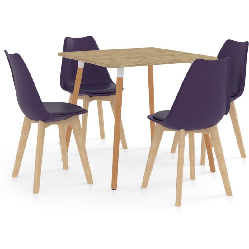

vidaXL Juego de Comedor 5 Piezas Morado Oscuro Modelo 4 - Púrpura