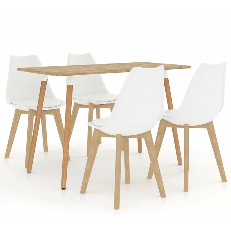 

Happyshopping - Juego de comedor 5 piezas blanco