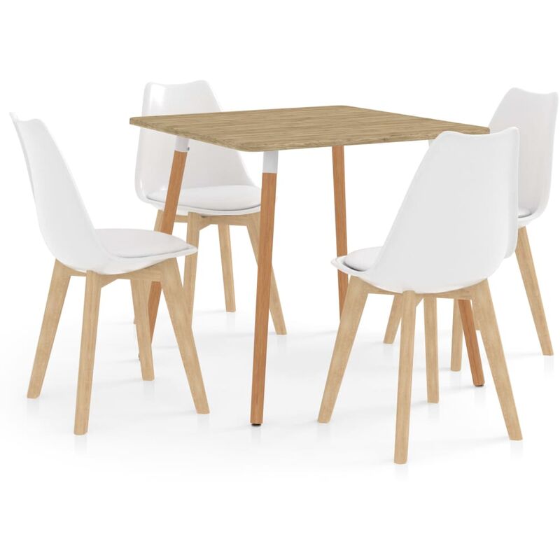 

BHD - Juego de comedor 5 piezas blanco