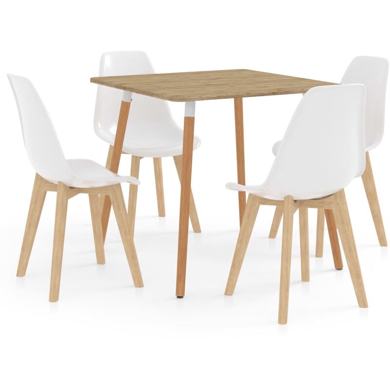 

BHD - Juego de comedor 5 piezas blanco