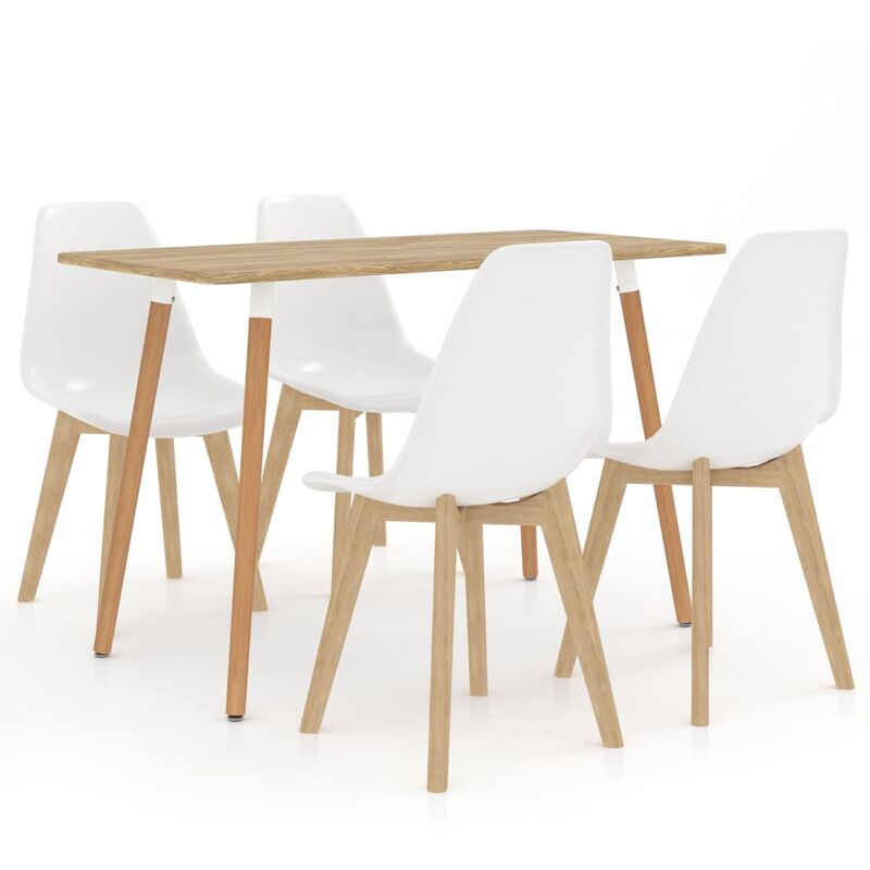

BHD - Juego de comedor 5 piezas blanco