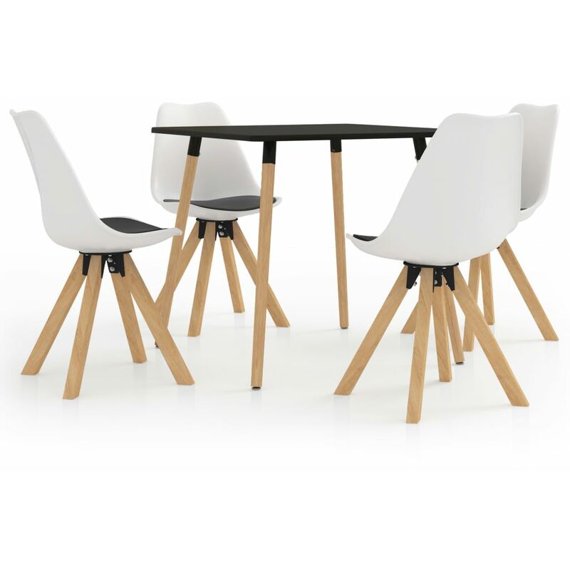 

Juego de comedor 5 piezas blanco y negro