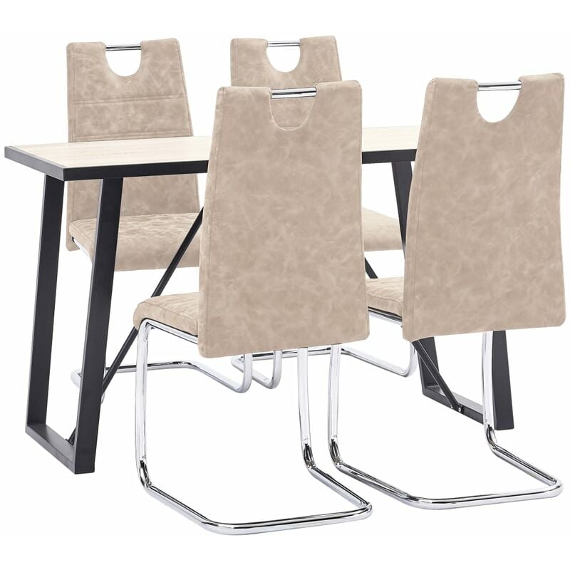 

Juego de comedor 5 piezas cuero sintético color crema