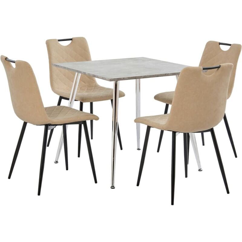 

vidaXL Juego de Comedor Cuero Sintético 5 Piezas Crema - Crema