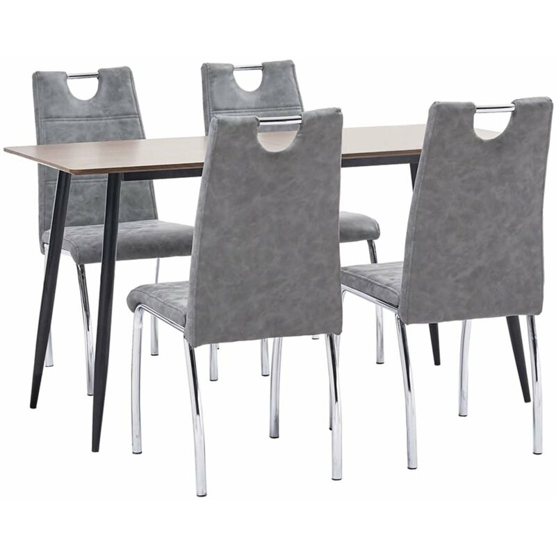 

Juego de comedor 5 piezas cuero sintetico gris