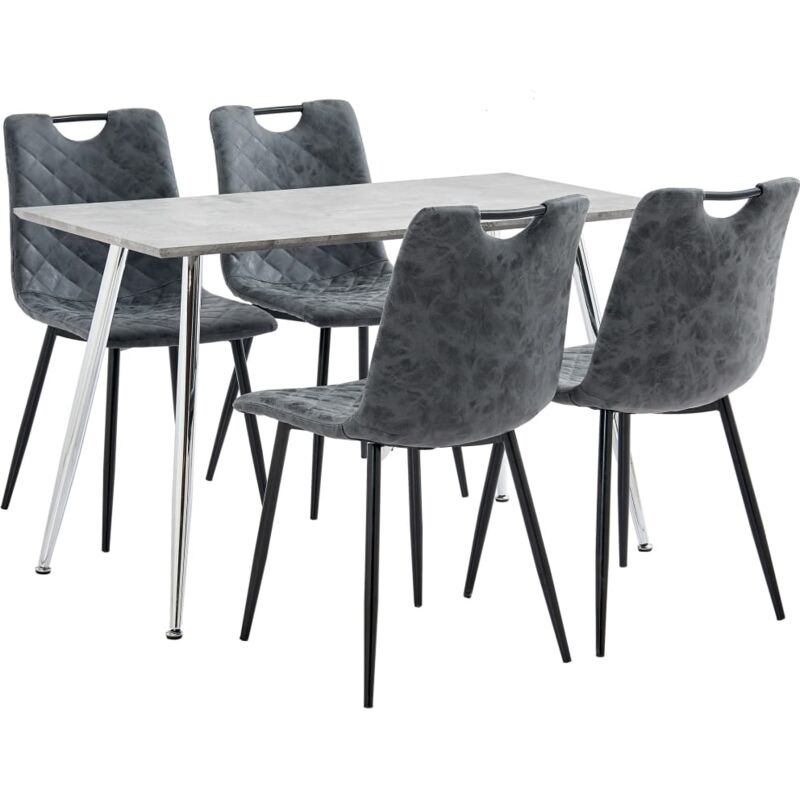 

vidaXL Juego de Comedor Cuero Sintético 5 Piezas Negro - Negro