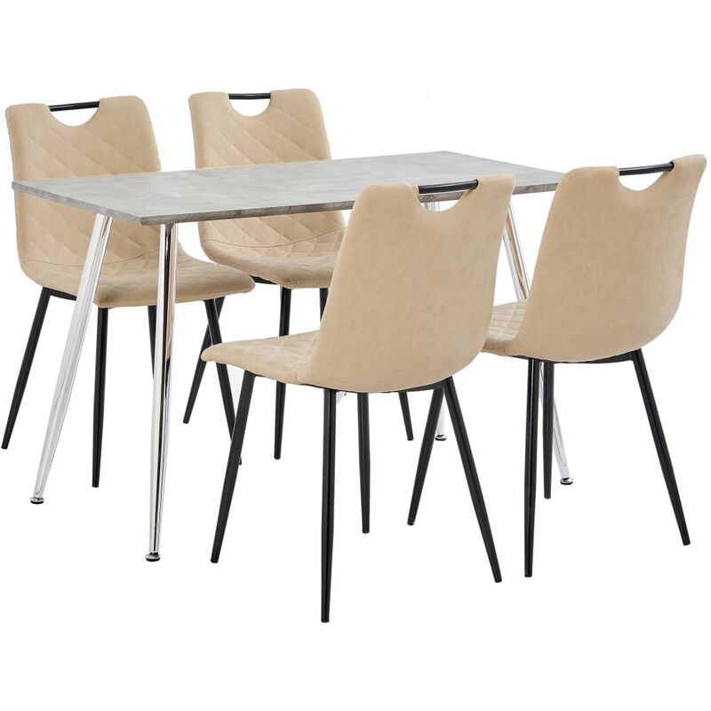 

vidaXL Juego de Comedor Cuero Sintético 5 Piezas Crema - Crema