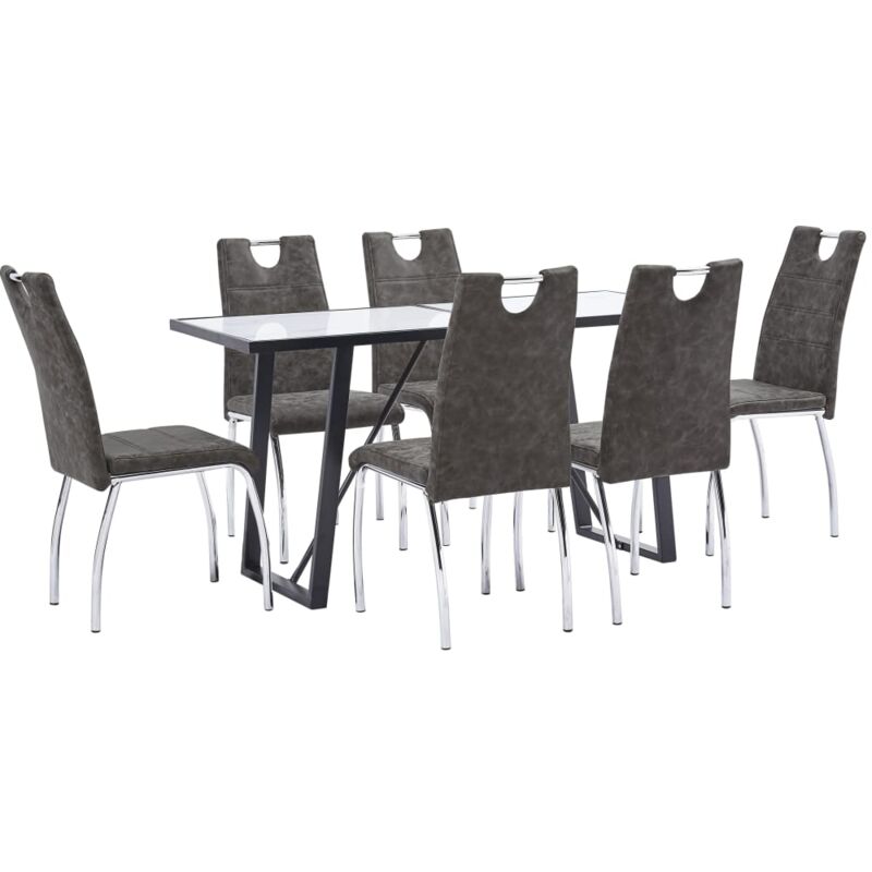 

Vidaxl - Juego de Comedor Cuero Sintético 7 Piezas Marrón - Marrón