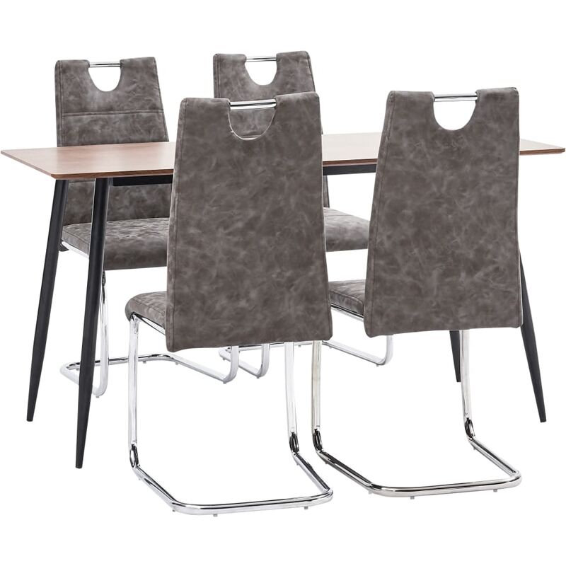 

vidaXL Juego de Comedor Cuero Sintético 5 Piezas Marrón - Marrón