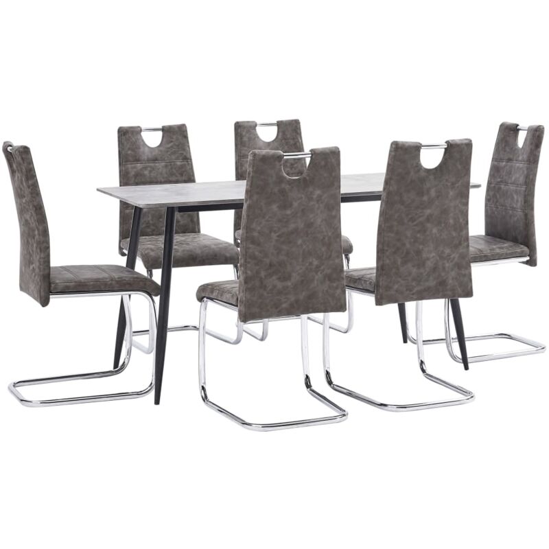 

vidaXL Juego de Comedor Cuero Sintético 7 Piezas Marrón - Marrón
