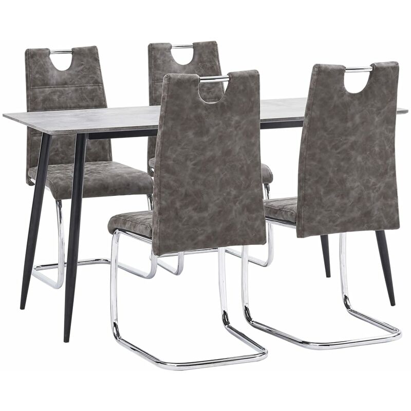 

vidaXL Juego de Comedor Cuero Sintético 5 Piezas Marrón - Marrón