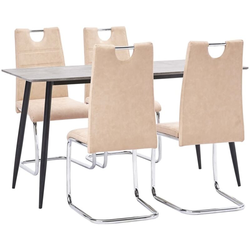 

vidaXL Juego de Comedor Cuero Sintético 5 Piezas Crema - Crema