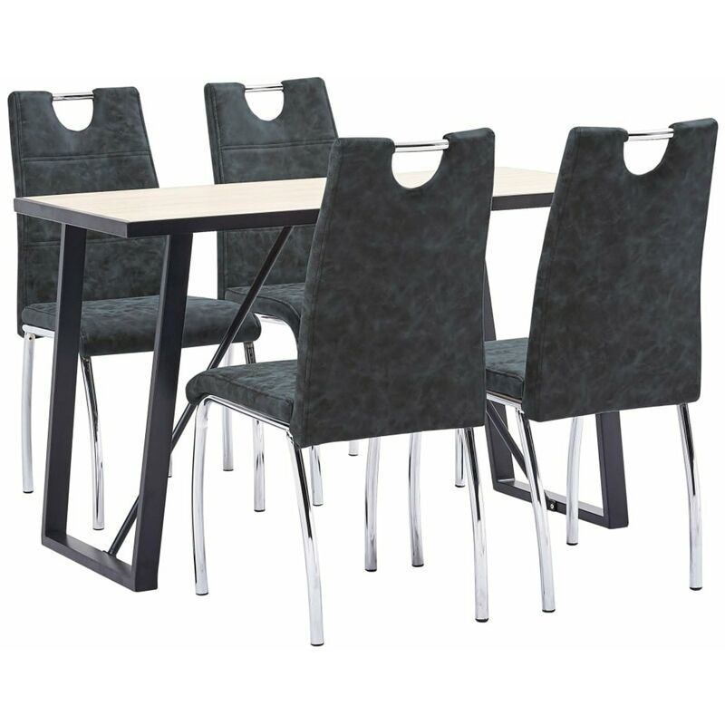 

Juego de comedor 5 piezas cuero sintetico negro