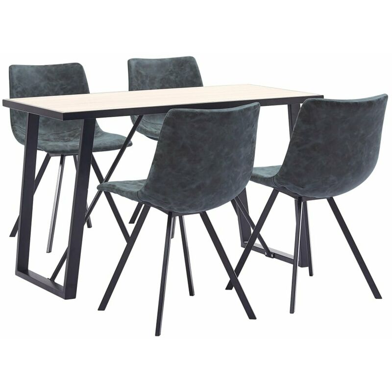 

Juego de comedor 5 piezas cuero sintetico negro