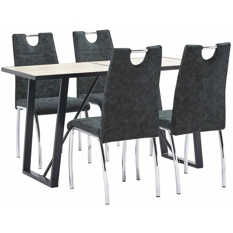 

Juego de comedor 5 piezas cuero sintetico negro