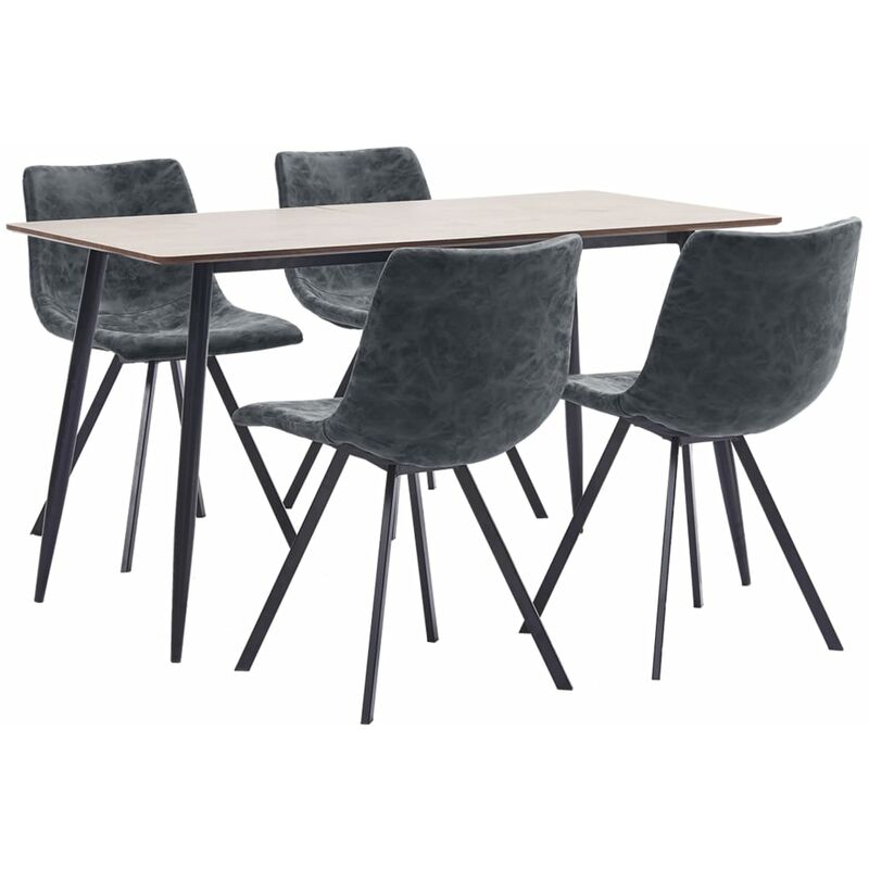 

Juego de comedor 5 piezas cuero sintetico negro