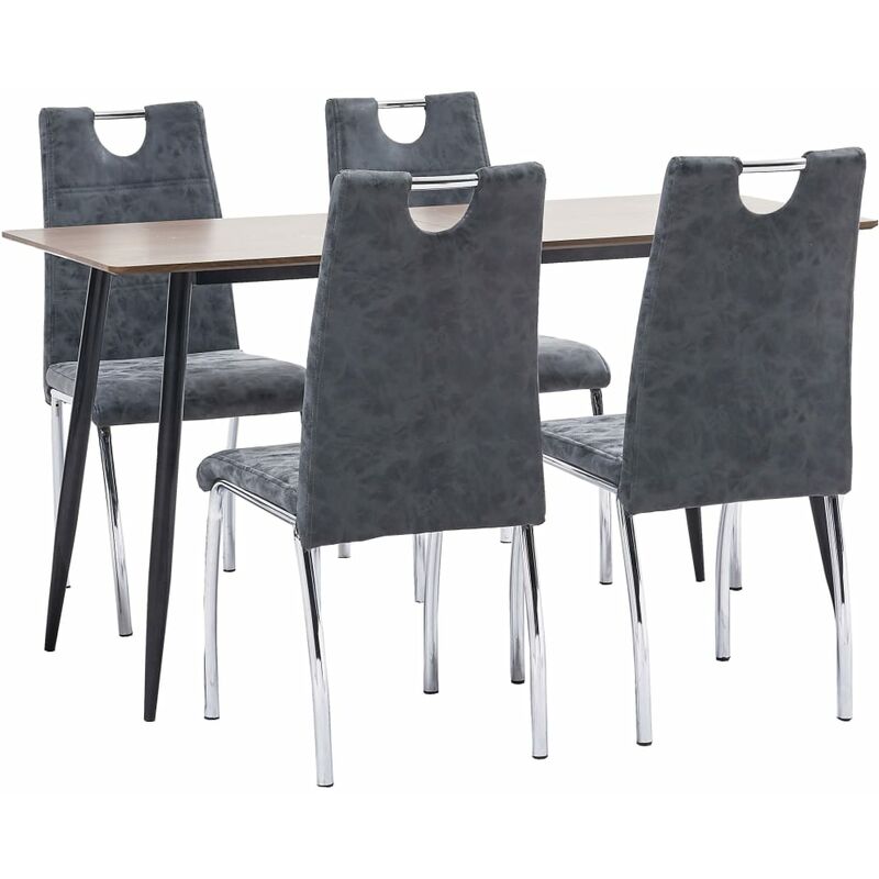 

Juego de comedor 5 piezas cuero sintético negro