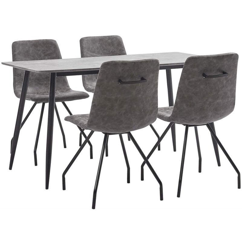 

Juego de Comedor Cuero Sintético 5 Piezas Marrón Oscuro - Marrón - Vidaxl