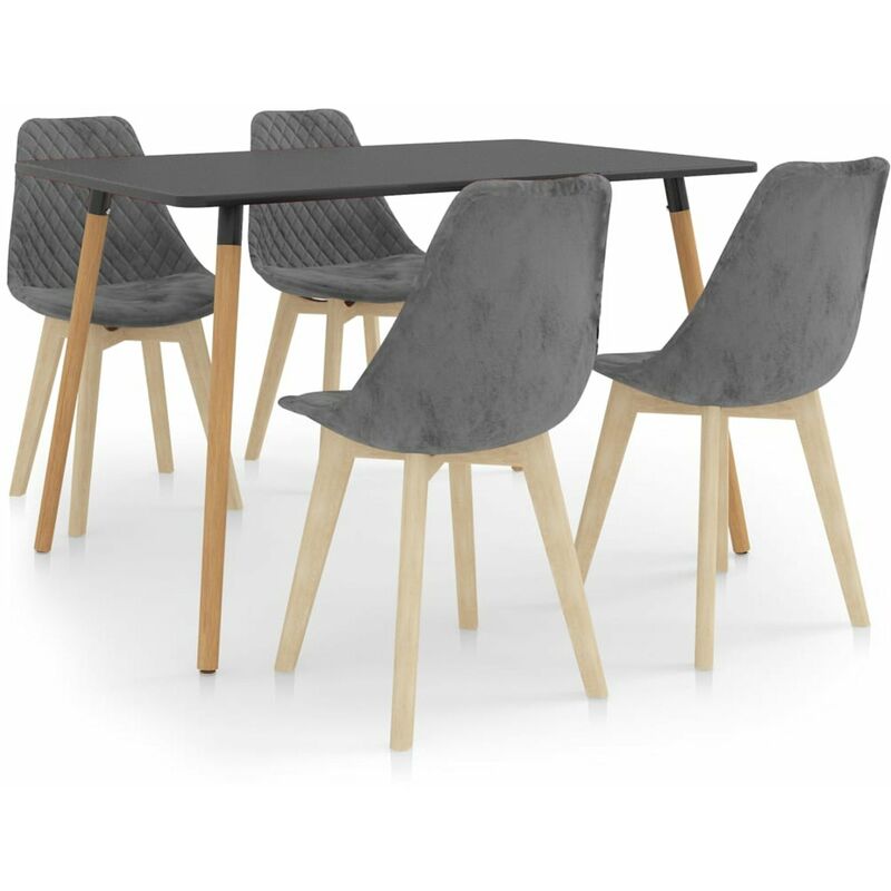 

Happyshopping - Juego de comedor 5 piezas gris