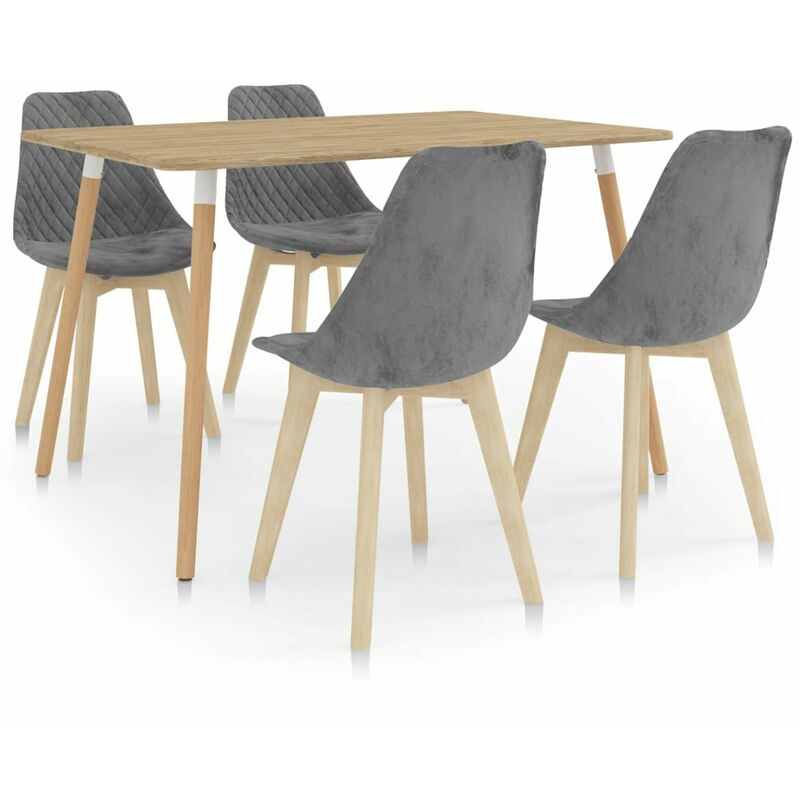 

Happyshopping - Juego de comedor 5 piezas gris