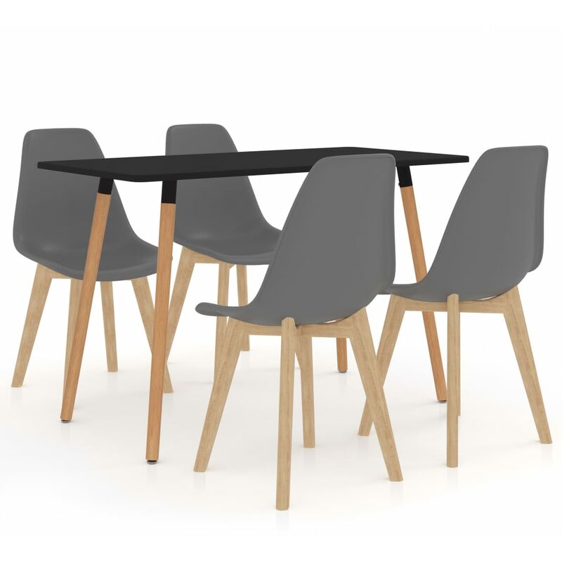 

BHD - Juego de comedor 5 piezas gris