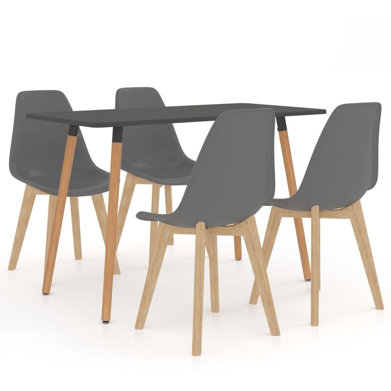 

BHD - Juego de comedor 5 piezas gris