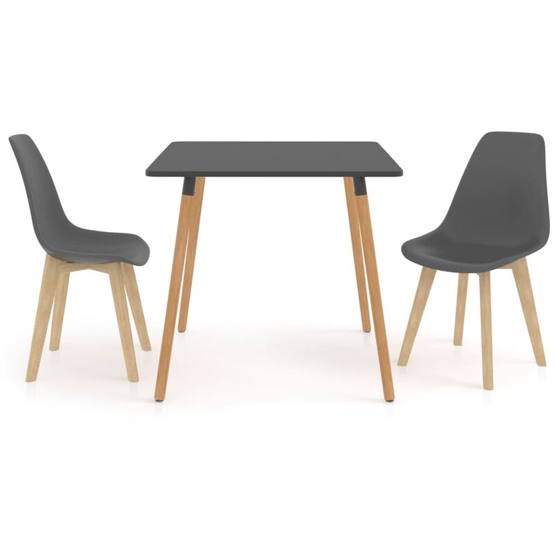 

vidaXL Juego de Comedor 3 Piezas Gris Modelo 3 - Gris