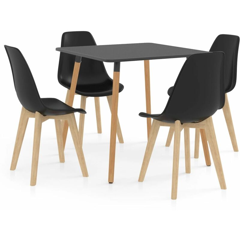 

vidaXL Juego de Comedor 5 Piezas Negro Modelo 3 - Negro