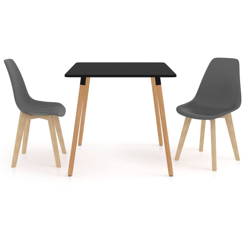 

vidaXL Juego de Comedor 3 Piezas Gris Modelo 2 - Gris