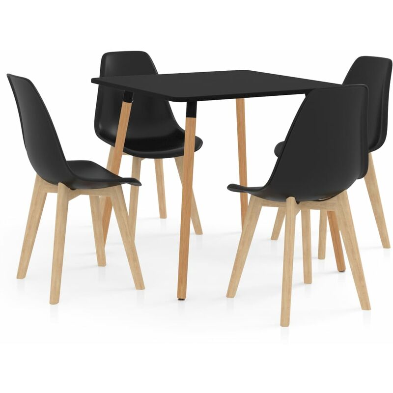 

vidaXL Juego de Comedor 5 Piezas Negro Modelo 2 - Negro