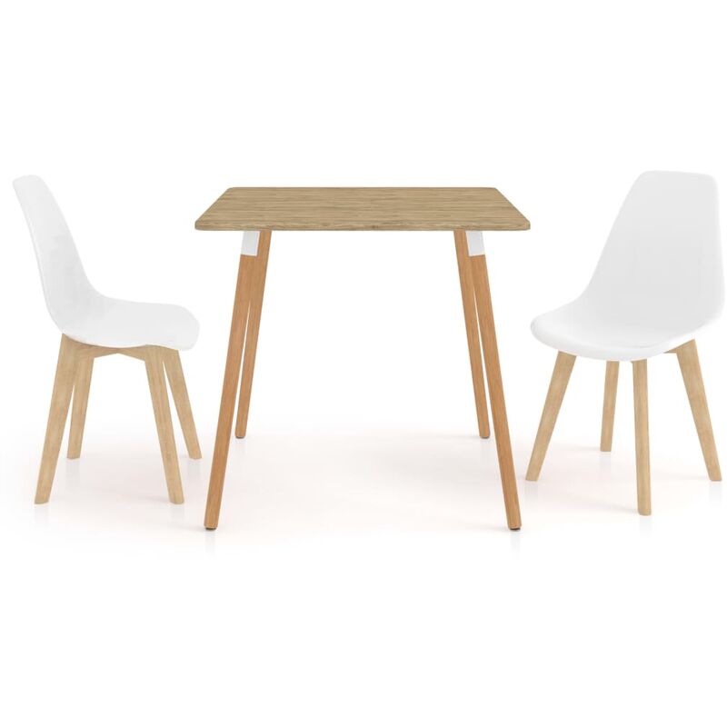 

vidaXL Juego de Comedor 3 Piezas Blanco Modelo 4 - Blanco