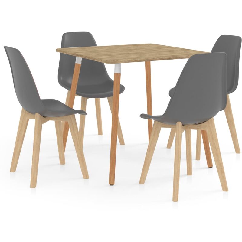 

vidaXL Juego de Comedor 5 Piezas Gris Modelo 4 - Gris